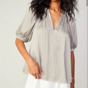 Current Air white short sleeve blouse